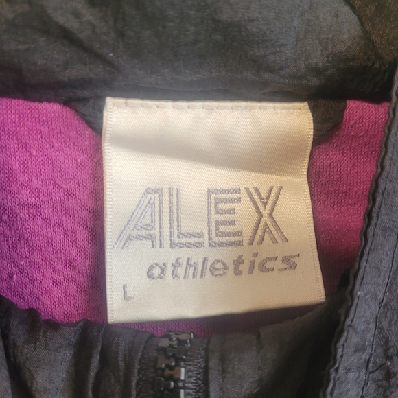 Alex Athletics Purple and Black Funky Design Windbreaker Jacket - Picture 3 of 6